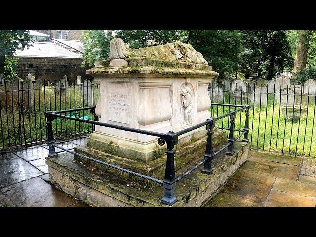 Bunhill Burial Ground in Islington, London. William Blake, John Bunyan and Daniel Defoe