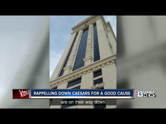 JJ Snyder and Chris Way rappel off Caesars Palace