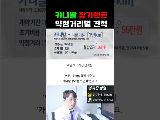 사업자 카니발 장기렌트카 주행거리별 견적 및 유불리 알아보기