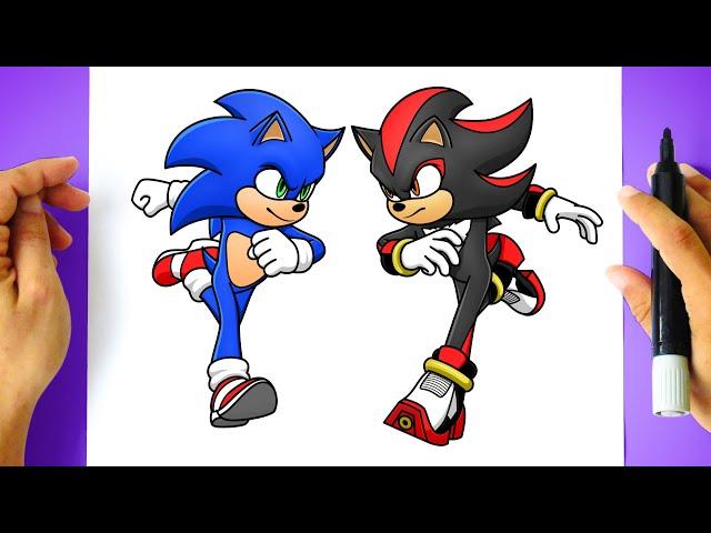 How to DRAW SONIC and SHADOW - Sonic 3 Movie