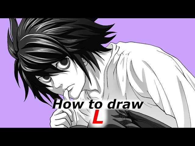 How to draw L | Death Note | Step by step Tutorial