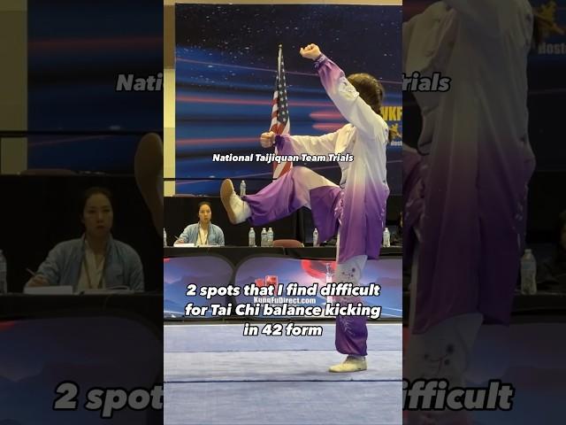 2 spots that I find difficult for Tai Chi balance kicking in 42 form.  #taichi #wushu