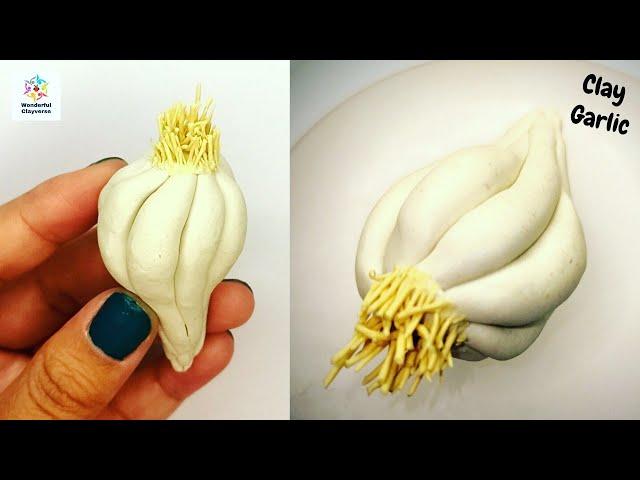 Polymer clay garlic by Wonderful Clayverse | Diys polymer clay art