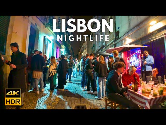 Nightlife in Lisbon Portugal: BAIRRO ALTO Lisboa MARCH  2024 - 4K ASMR