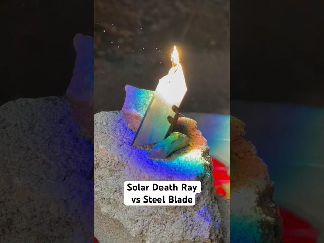 Solar death ray vs steel blade #physics #science