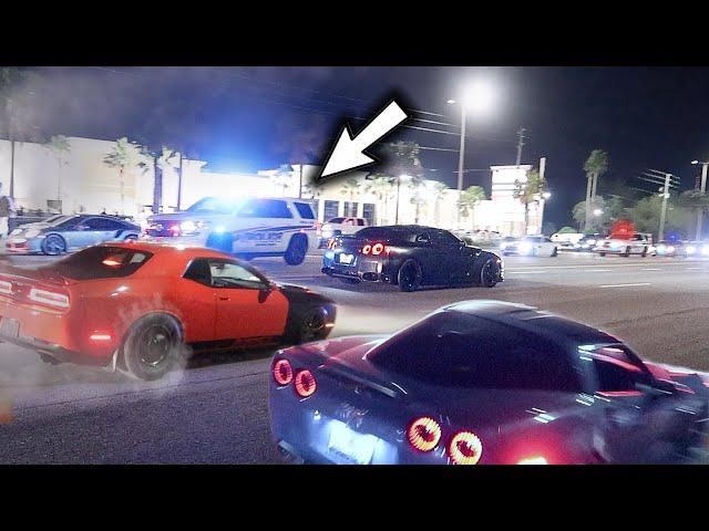 Muscle Cars FULL SENDING IT...THEN GOING TO JAIL! *Turkey Rod Run*