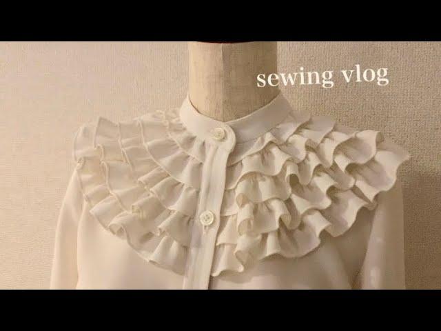 [sewing vlog] making goodbye blouse🪡 Retirement  / Record of living and sewing in Tokyo