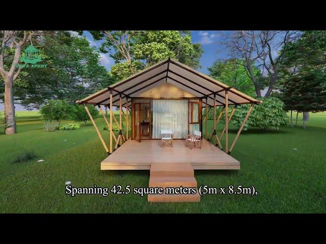 45 Sqm Modern Safari-style Tent | Enjoy the Ultimate Glamping Life