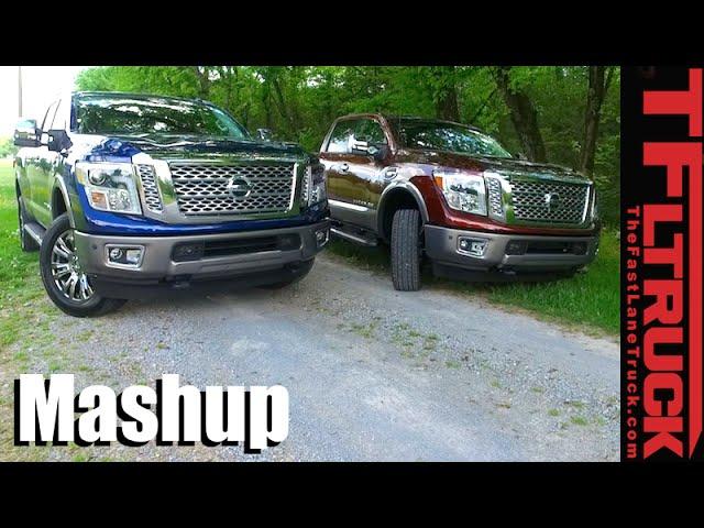 Gas vs Diesel:  2016 Nissan Titan XD Diesel vs 5.6L Gas Engine Mashup Review