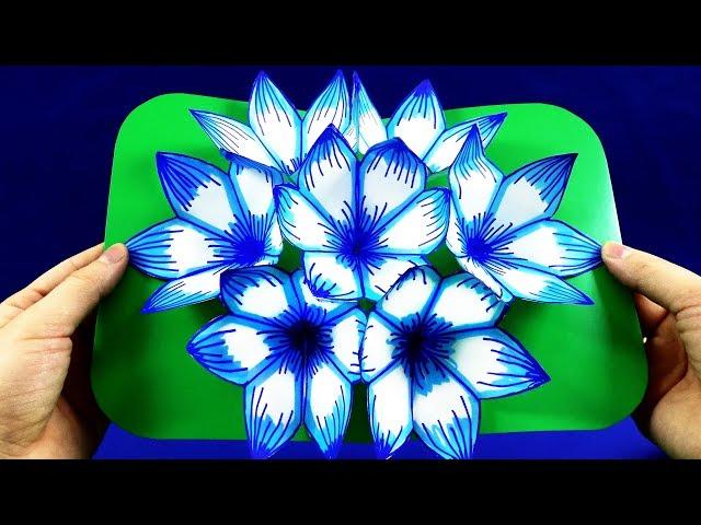 How to make a 3d greeting card with flowers  Beautiful card with your own hands