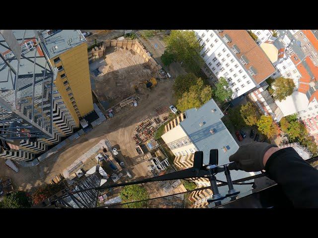 Minor repair on a tower crane cabin