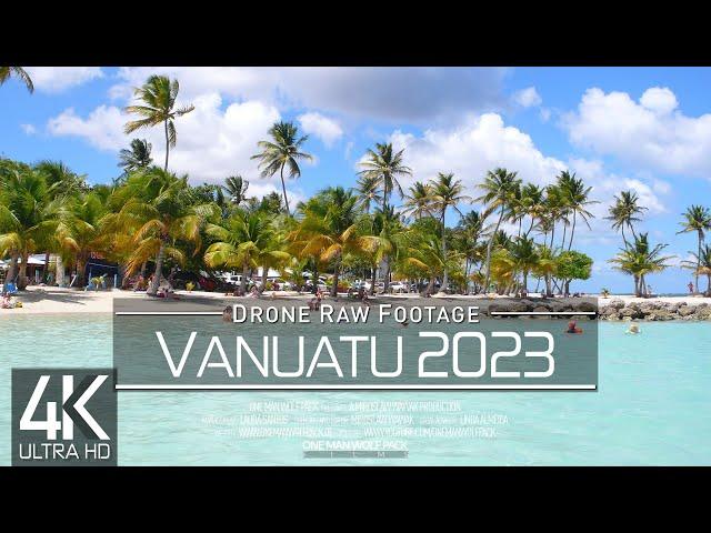 【4K】 Drone RAW Footage  This is VANUATU 2023  Port Vila  Champagne Beach  UltraHD Stock Video