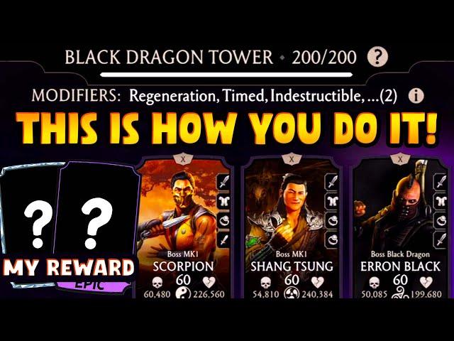 MK Mobile. How to Beat Battle 200 in Fatal Black Dragon Tower. This Battle is THE WORST!