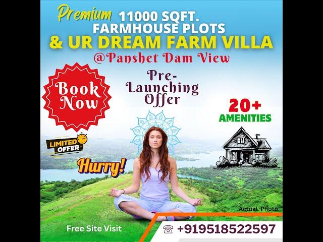 Panshet Pune: Top Farmhouses for Family Retreats Exclusive Waterview Farmhouse Plot with Farm Villa