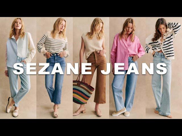 SEZANE Jeans Haul & Try-On | Denim Review | L’Iconique Droit, Le 90s, Le Crop, Wide Leg, Le Mum