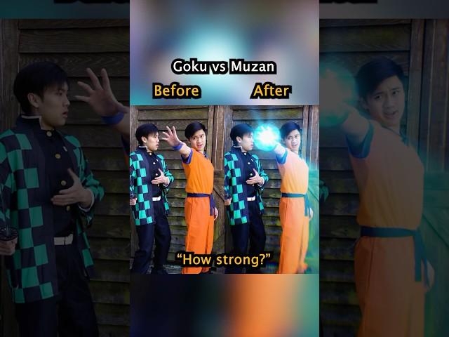 Before and After VFX: Goku vs Muzan #demonslayer #tanjiro #goku #muzan #nezuko