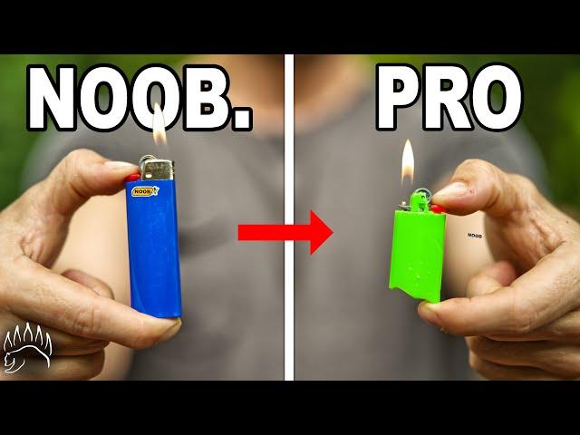 TOP 10 SURVIVAL + BUSHCRAFT LIGHTER HACKS!