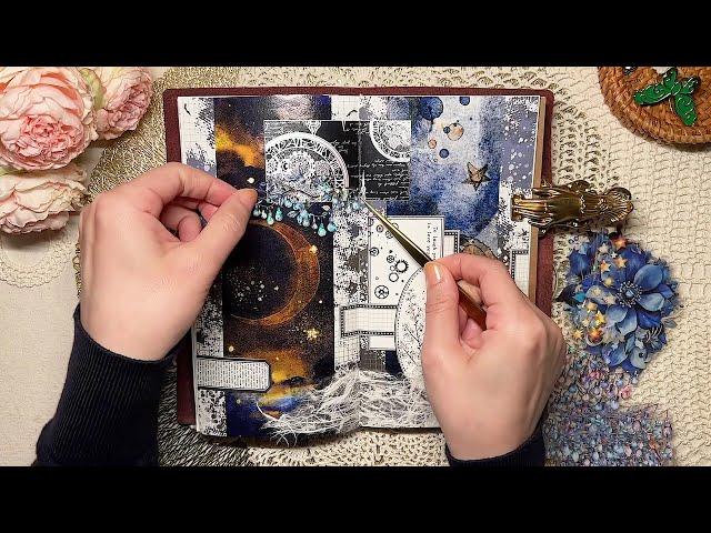 ASMR 다꾸 | 빛나는 겨울밤 다이어리 꾸미기 Journaling #srapbooking vintage collage ビンテージ コラージュ diary decorating