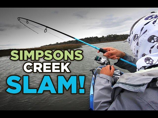 Inshore Slam at Simpson's Creek! Crazy Weather! Jacksonville, FL Kayak  Fishing