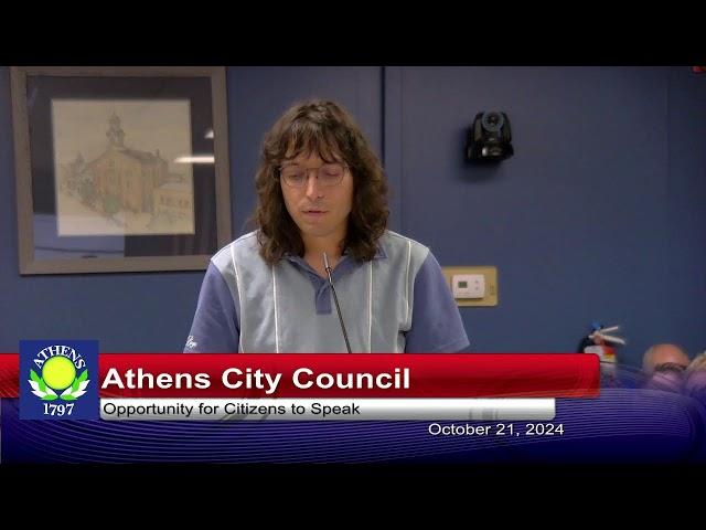 Athens City Council - October 21, 2024