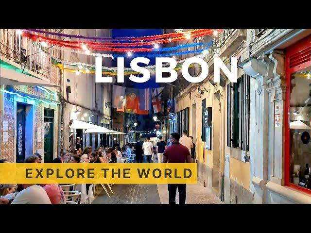  Walking in LISBON, Portugal | Bairro Alto Night Tour | 4K HDR 60fps