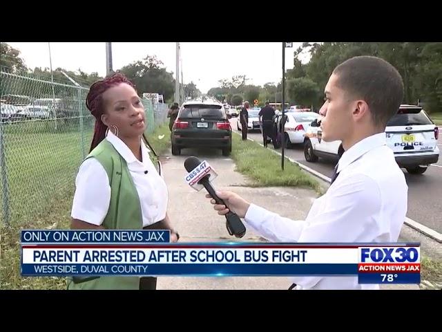 Parent arrested after school bus fight