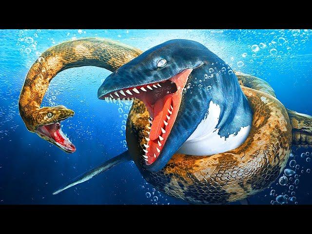 Titanoboa VS Mosasaurus || Unglaublicher Kampf der zwei größten Reptilien aller Zeiten