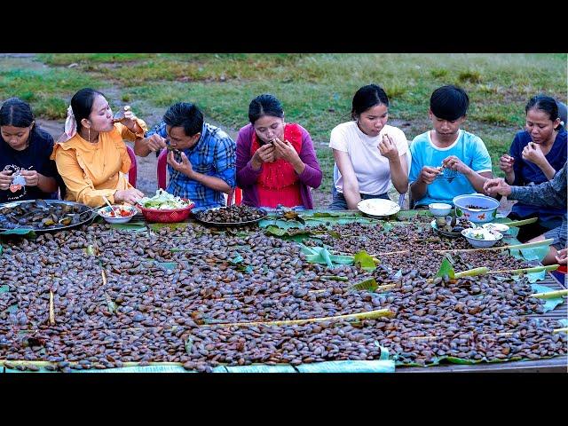 Finding CLAMS & MUSSELS To Make Sun Dried Spicy Clam & Mussels - Delicious Food in Village