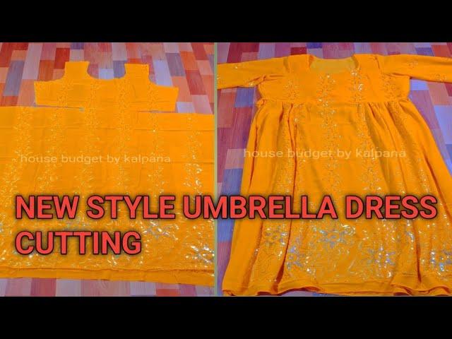 detail of umbrella style frock cutting |umbrella frock cutting in new way | house budget |#hbdesign