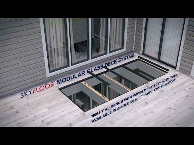Skyfloor® Modular Glass Deck System: 3D Rendering