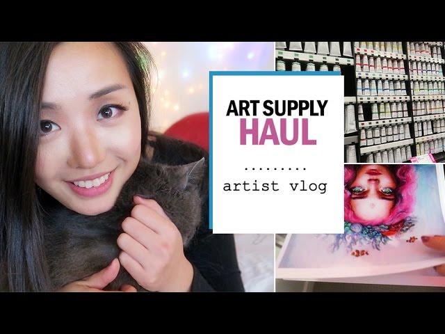 Art supply haul & making prints! // ARTIST VLOG 2