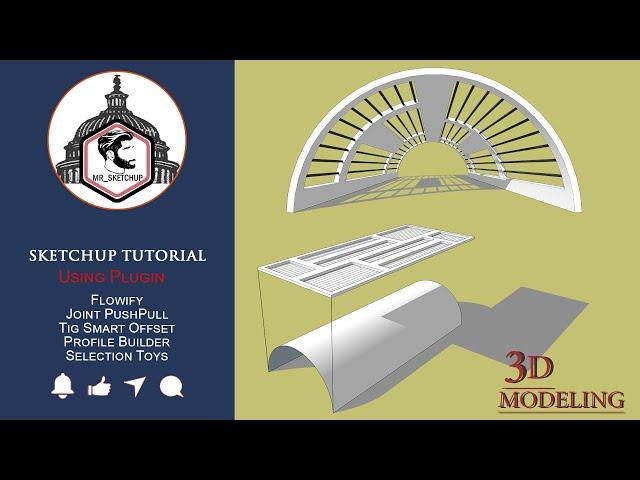 Sketchup tutorial parametric | PATTERNS ON COMPLEX Faces with Flowify for SketchUp