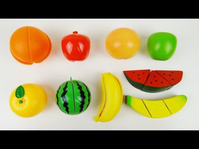 Toy Cutting Fruit Velcro Cooking Playset Fruit Salad Wooden and Plastic