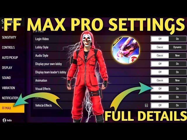 FF Max Setting Full Details | Free Fire Max Setting | Free Fire Max Pro Setting