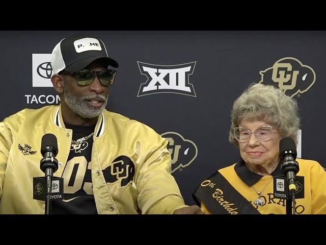 Miss Peggy joins Deion Sanders' press conference on her 100th birthday  | ESPN College Football