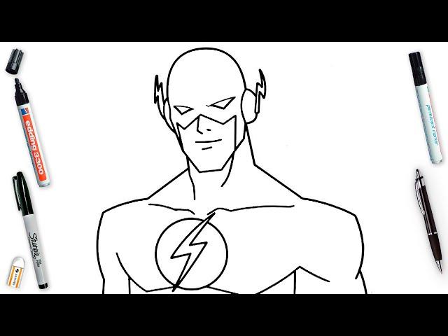 How To Draw Flash Easy Step By Step | DC Super Heroes Art Lesson