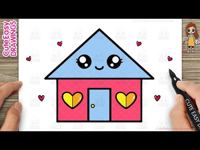 How to Draw a Cute House Simple & Easy for Kids