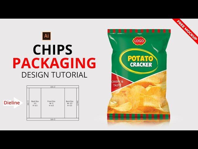 Potato Chips #Packaging Design in Illustrator Tutorial | Product Packaging Dieline/Layout #Maxpoint