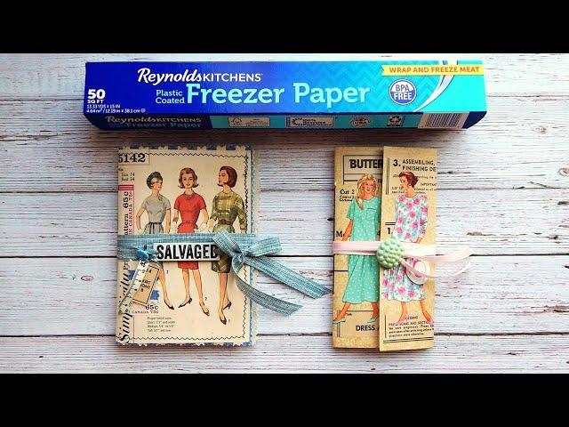 FREEZER PAPER's DONE IT AGAIN! How To Make SEWING PATTERN Junk Journals! 2 PROJECTS! Easy TUTORIAL!