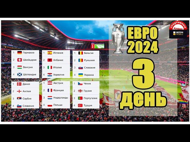 ЕВРО 2024. День 3. Группы С, D. Результаты, расписание, таблицы.