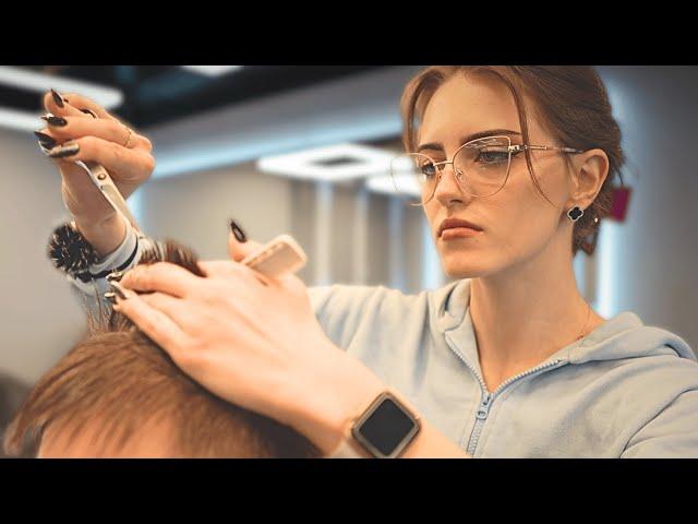 Beautiful Lady Barber Daria Works Miracles With Scissors
