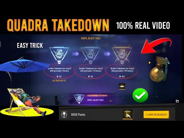 OOps, Blast You | Quadra Takedown ( Or More ) With Grenade | Quatara Kill Mission Trick Free Fire