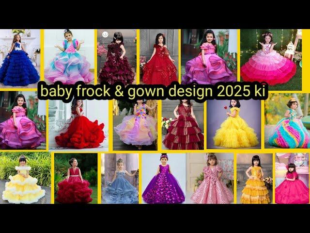 New Trendy Baby Girl Gown Frock Designs 2025 net frock design For baby girl Ruffle baby frock design