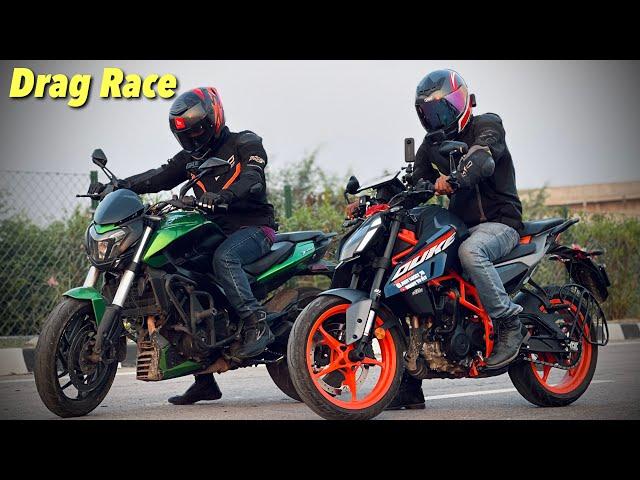 2024 Duke390 vs Dominar 400 Drag Race