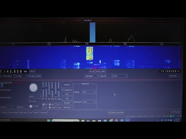 Icom IC-7300 remote operation with WFVIEW software. Transmit and Receive example. Client Computer