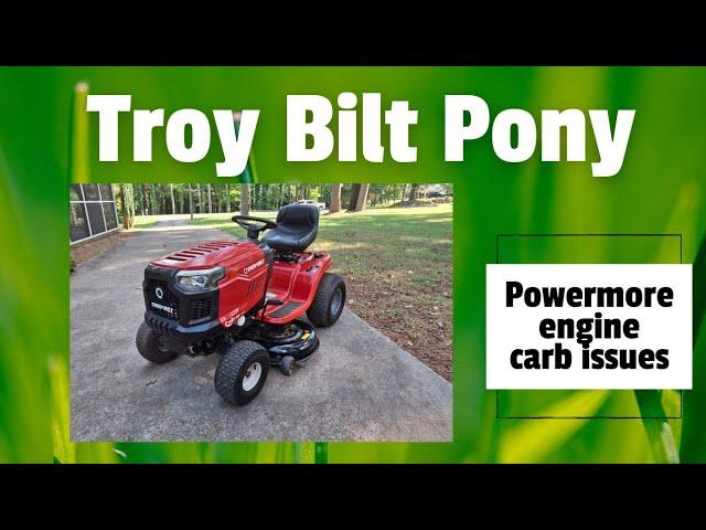 Troy Bilt Pony 42X Powermore engine carb work to get it running good again and sprucing up