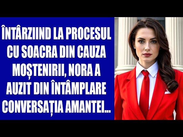 Întârziind la procesul cu soacra din cauza moștenirii, nora a auzit din întâmplare conversația amant