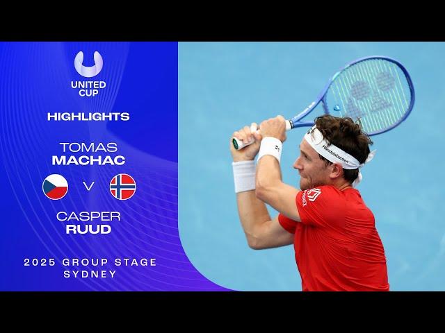 Tomas Machac v Casper Ruud Highlights | United Cup 2025 Group B