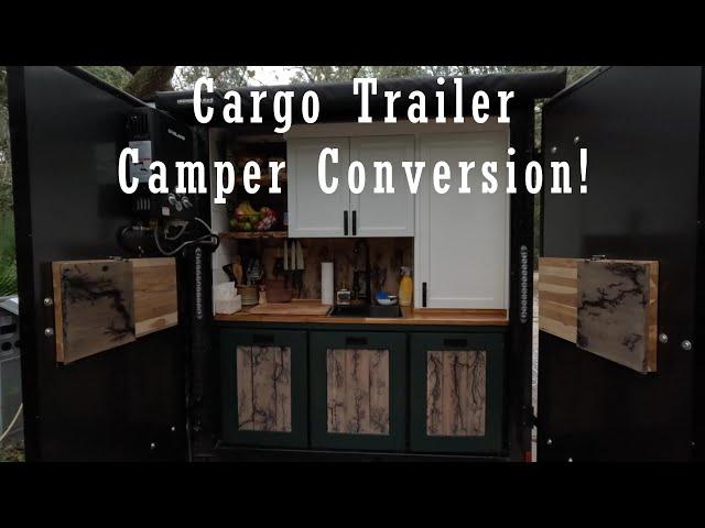 The Best 6x12 Cargo Enclosed Trailer Camper Conversion Custom Build w/ an Outdoor Kitchen