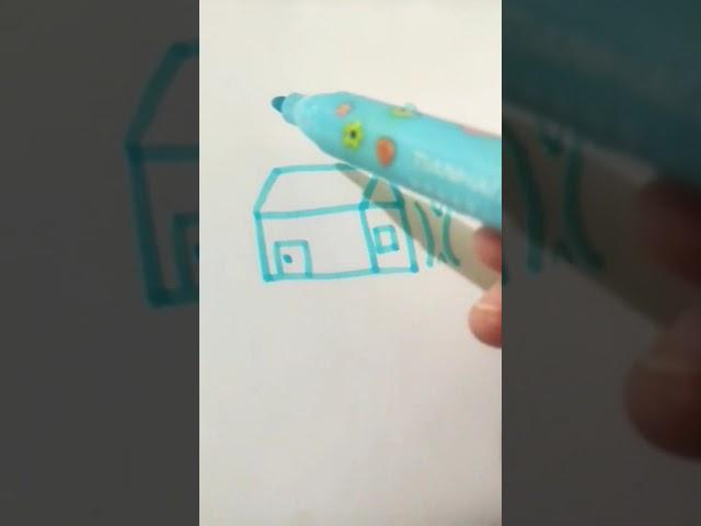 how to draw a simple cute house 